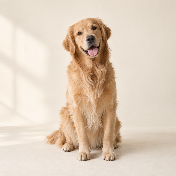 A friendly golden retriever