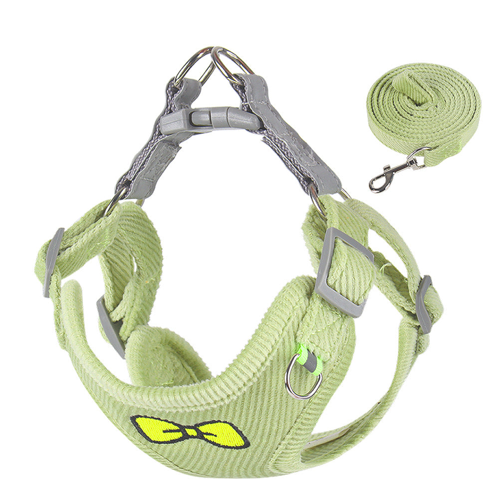 Soft Bow Dog Harness & Leash Set