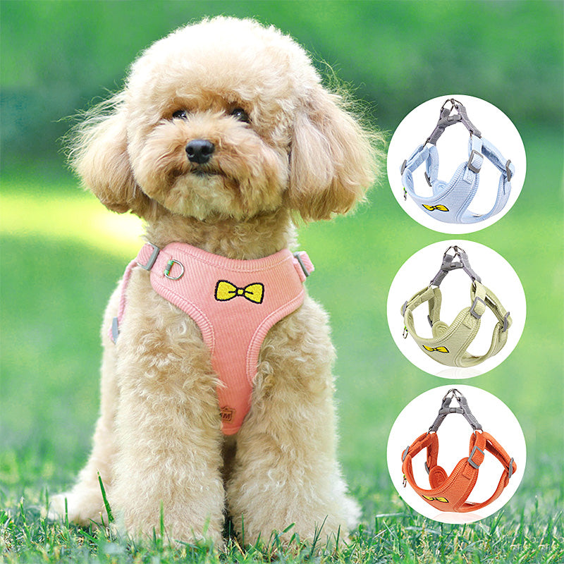 Soft Bow Dog Harness & Leash Set