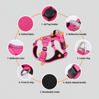 Adjustable Reflective Dog Harness with AirTag Holder